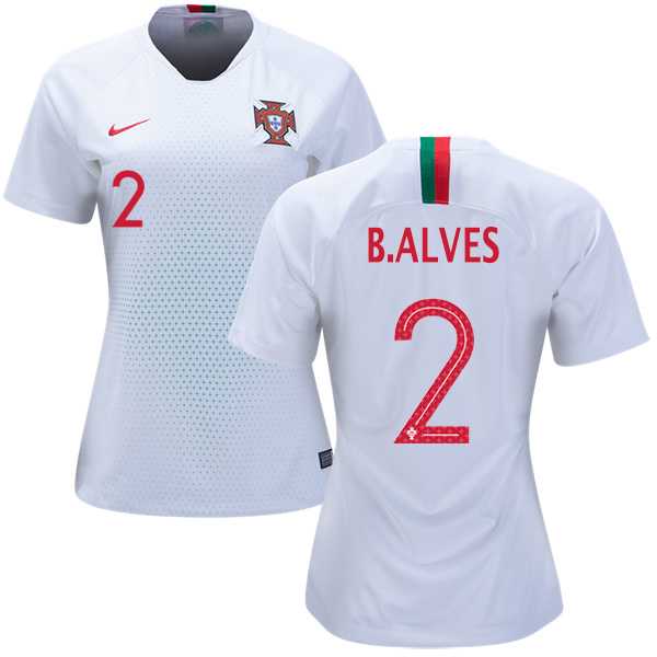 Women's Portugal #2 B.Alves Away Soccer Country Jersey