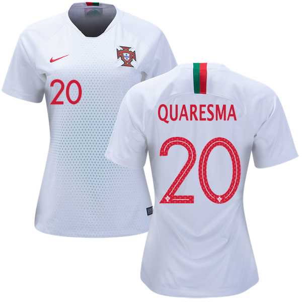 Women's Portugal #20 Quaresma Away Soccer Country Jersey