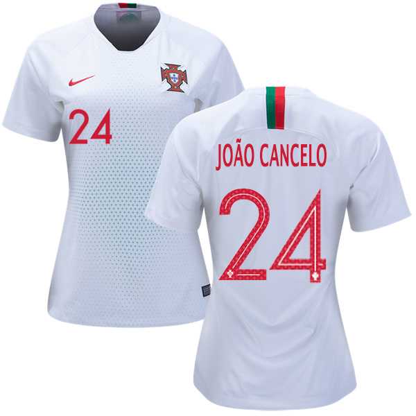 Women's Portugal #24 Joao Cancelo Away Soccer Country Jersey