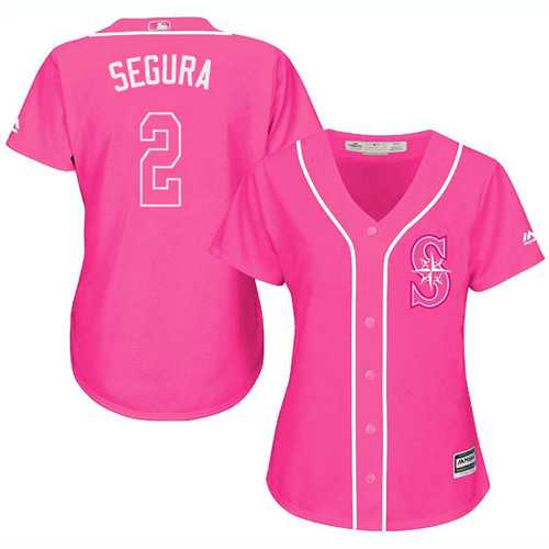 Women's Seattle Mariners #2 Jean Segura Pink Fashion Stitched MLB Jersey