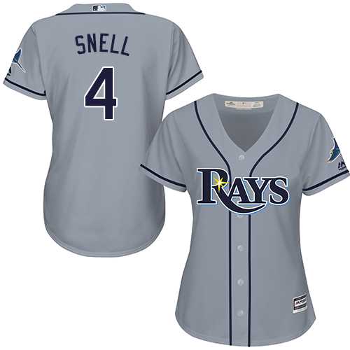 Women's Tampa Bay Rays #4 Blake Snell Grey Road Stitched MLB Jersey