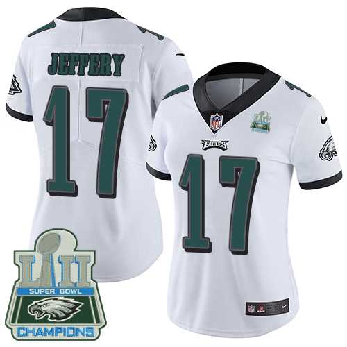 Womens Nike Philadelphia Eagles #17 Alshon Jeffery White Super Bowl LII Champions Stitched NFL Vapor Untouchable Limited Jersey