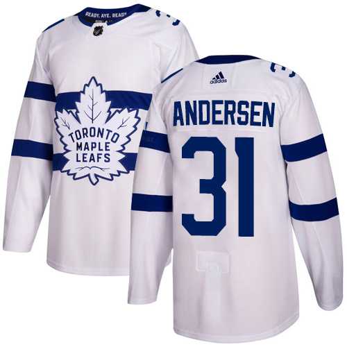 Youth Adidas Toronto Maple Leafs #31 Frederik Andersen White Authentic 2018 Stadium Series Stitched NHL Jersey