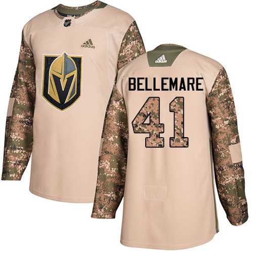 Youth Adidas Vegas Golden Knights #41 Pierre-Edouard Bellemare Authentic Camo Veterans Day Practice NHL