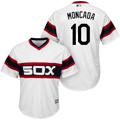 Youth Chicago White Sox #10 Yoan Moncada White Alternate Home Cool Base Stitched MLB