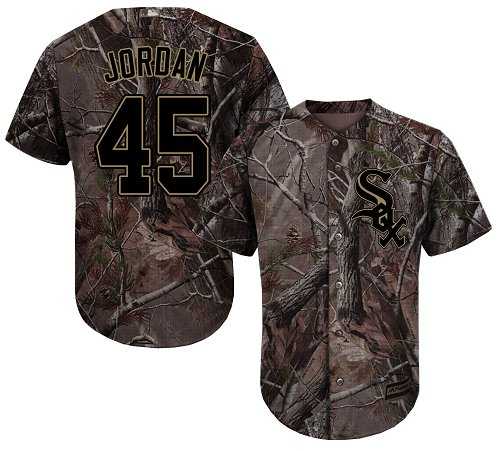 Youth Chicago White Sox #45 Michael Jordan Camo Realtree Collection Cool Base Stitched MLB