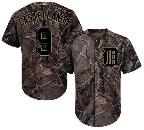 Youth Detroit Tigers #9 Nick Castellanos Camo Realtree Collection Cool Base Stitched MLB
