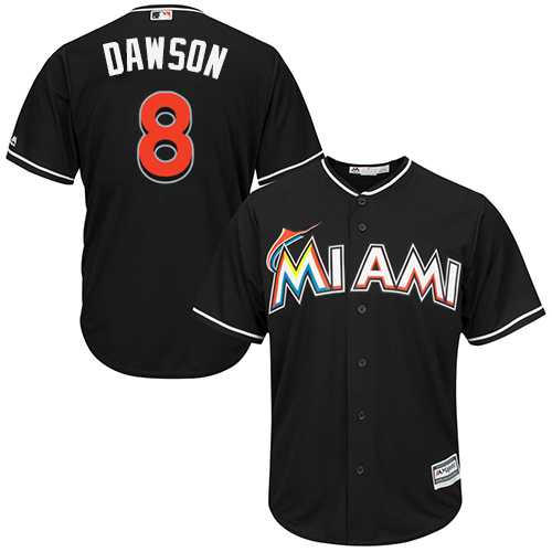 Youth Miami Marlins #8 Andre Dawson Black Cool Base Stitched MLB Jersey