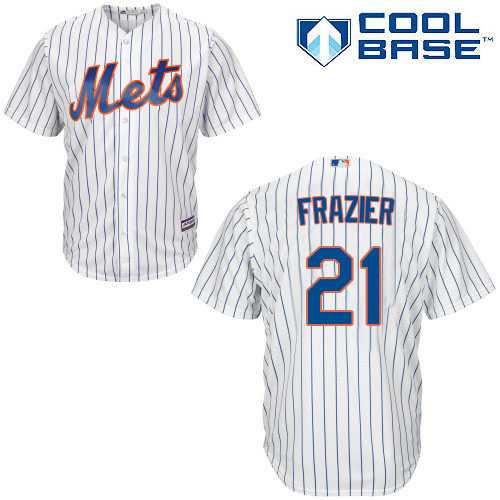 Youth New York Mets #21 Todd Frazier White(Blue Strip) Cool Base Stitched MLB