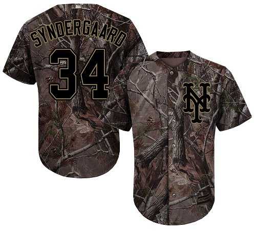 Youth New York Mets #34 Noah Syndergaard Camo Realtree Collection Cool Base Stitched MLB