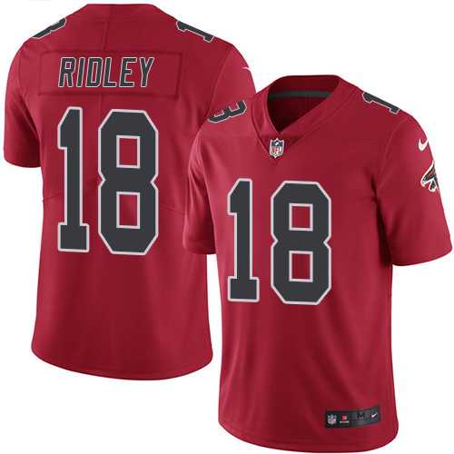 Youth Nike Atlanta Falcons #18 Calvin Ridley Red Stitched NFL Limited Rush Jersey
