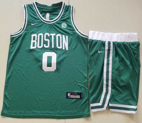 Youth Nike Boston Celtics #0 Jayson Tatum Green A Set NBA Swingman Icon Edition Jersey