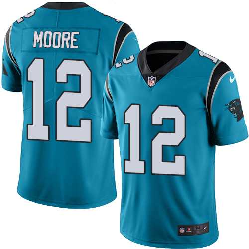 Youth Nike Carolina Panthers #12 DJ Moore Blue Alternate Stitched NFL Vapor Untouchable Limited Jersey
