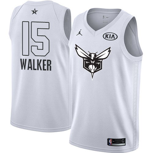 Youth Nike Charlotte Hornets #15 Kemba Walker White NBA Jordan Swingman 2018 All-Star Game Jersey