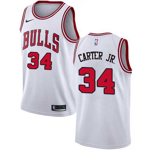 Youth Nike Chicago Bulls #34 Wendell Carter Jr. White NBA Swingman Association Edition Jersey