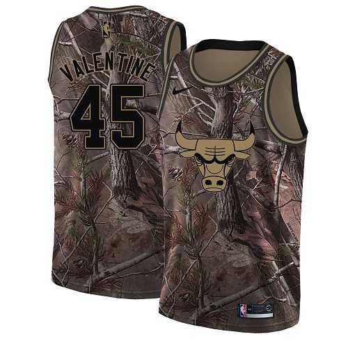 Youth Nike Chicago Bulls #45 Denzel Valentine Camo NBA Swingman Realtree Collection Jersey