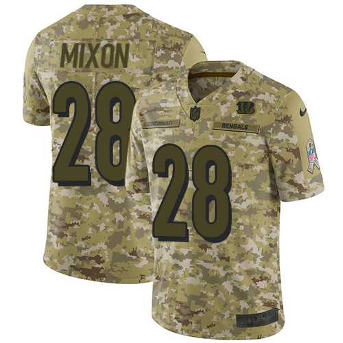 Youth Nike Cincinnati Bengals #28 Joe Mixon Camo Stitched NFL Limited 2018 Salute to Service Jersey