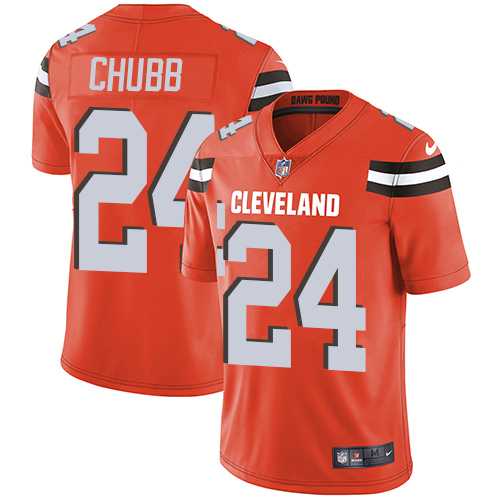 Youth Nike Cleveland Browns #24 Nick Chubb Orange Alternate Stitched NFL Vapor Untouchable Limited Jersey