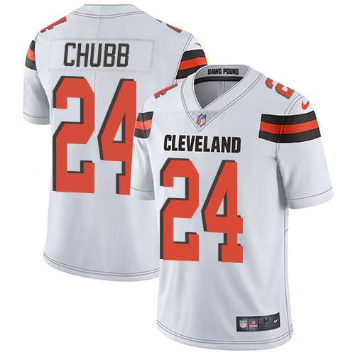 Youth Nike Cleveland Browns #24 Nick Chubb White Stitched NFL Vapor Untouchable Limited Jersey