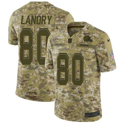 Youth Nike Cleveland Browns #80 Jarvis Landry Camo Stitched NFL Limited 2018 Salute to Service Jersey
