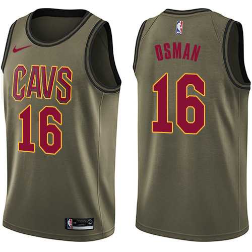 Youth Nike Cleveland Cavaliers #16 Cedi Osman Green Salute to Service NBA Swingman Jersey