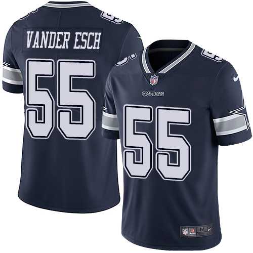 Youth Nike Dallas Cowboys #55 Leighton Vander Esch Navy Blue Team Color Stitched NFL Vapor Untouchable Limited Jersey