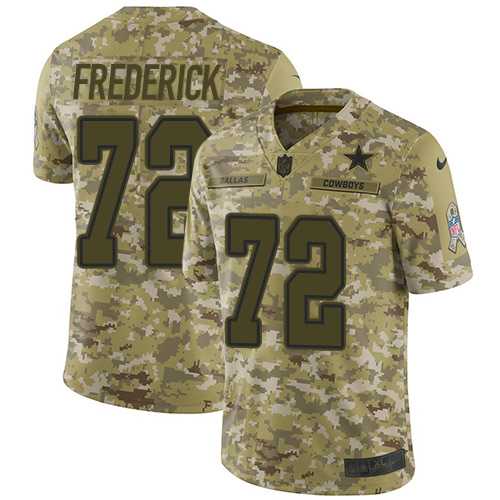 Youth Nike Dallas Cowboys #72 Travis Frederick Camo Stitched NFL Limited 2018 Salute to Service Jersey