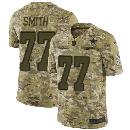 Youth Nike Dallas Cowboys #77 Tyron Smith Camo Stitched NFL Limited 2018 Salute to Service Jersey