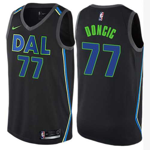 Youth Nike Dallas Mavericks #77 Luka Doncic Black NBA Swingman City Edition Jersey