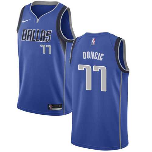 Youth Nike Dallas Mavericks #77 Luka Doncic Royal NBA Swingman Icon Edition Jersey
