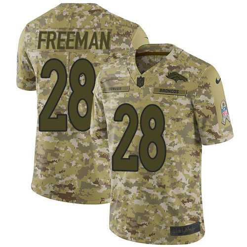 Youth Nike Denver Broncos #28 Royce Freeman Camo Stitched NFL Limited 2018 Salute to Service Jersey