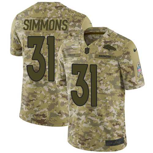Youth Nike Denver Broncos #31 Justin Simmons Camo Stitched NFL Limited 2018 Salute to Service Jersey