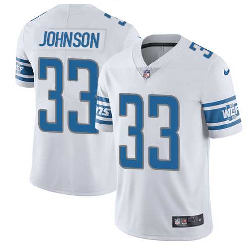 Youth Nike Detroit Lions #33 Kerryon Johnson White Stitched NFL Vapor Untouchable Limited Jersey