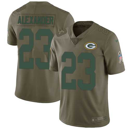 Youth Nike Green Bay Packers #23 Jaire Alexander Olive Stitched NFL Limited 2017 Salute to Service Jersey