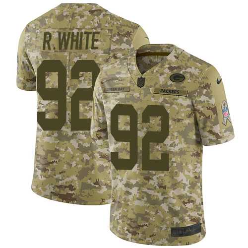 Youth Nike Green Bay Packers #92 Reggie White Camo Stitched NFL Limited 2018 Salute to Service Jersey