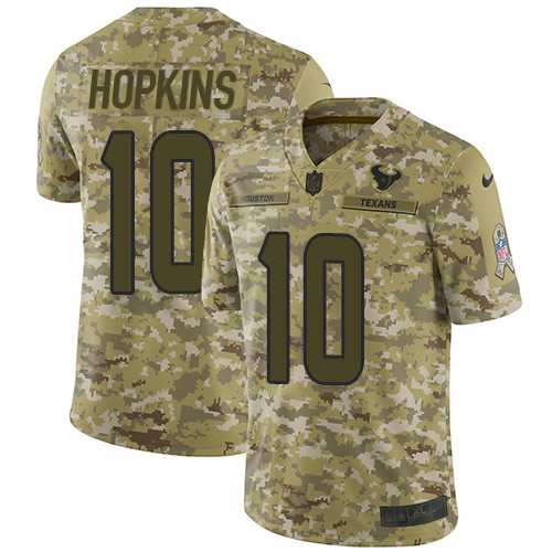 Youth Nike Houston Texans #10 DeAndre Hopkins Camo Stitched NFL Limited 2018 Salute to Service Jersey