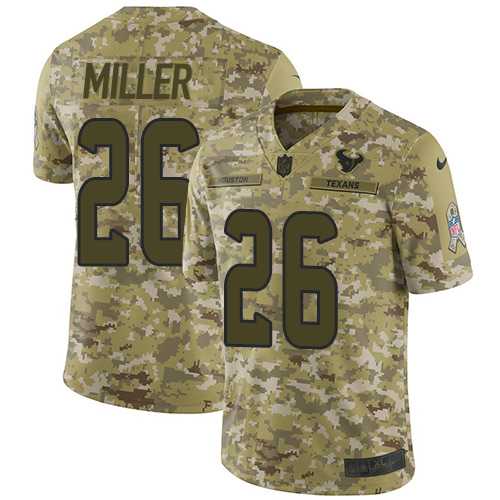 Youth Nike Houston Texans #26 Lamar Miller Camo Stitched NFL Limited 2018 Salute to Service Jersey