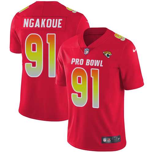 Youth Nike Jacksonville Jaguars #91 Yannick Ngakoue Red Stitched NFL Limited AFC 2018 Pro Bowl Jersey