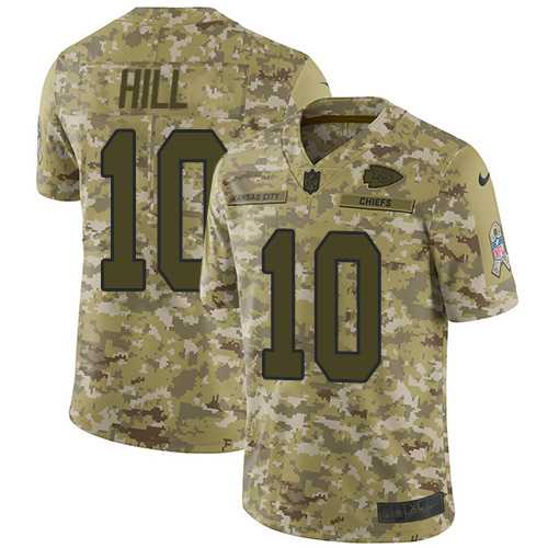 Youth Nike Kansas City Chiefs #10 Tyreek Hill Camo Stitched NFL Limited 2018 Salute to Service Jersey