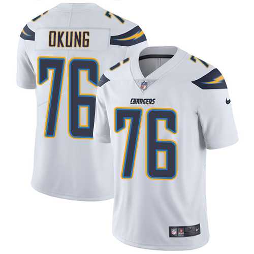 Youth Nike Los Angeles Chargers #76 Russell Okung White Stitched NFL Vapor Untouchable Limited Jersey