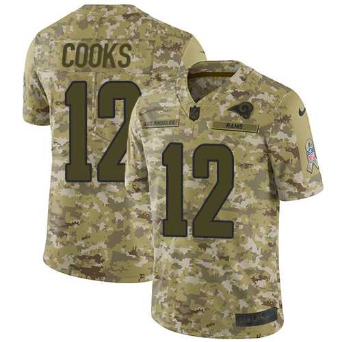 Youth Nike Los Angeles Rams #12 Brandin Cooks Camo Stitched NFL Limited 2018 Salute to Service Jersey