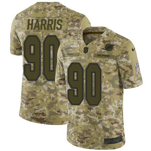 Youth Nike Miami Dolphins #90 Charles Harris Camo Stitched NFL Limited 2018 Salute to Service Jersey