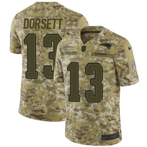 Youth Nike New England Patriots #13 Phillip Dorsett Camo Stitched NFL Limited 2018 Salute to Service Jersey
