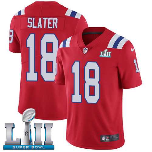 Youth Nike New England Patriots #18 Matt Slater Red Alternate Super Bowl LII Stitched NFL Vapor Untouchable Limited Jersey