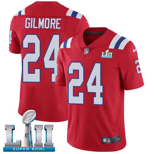 Youth Nike New England Patriots #24 Stephon Gilmore Red Alternate Super Bowl LII Stitched NFL Vapor Untouchable Limited Jersey