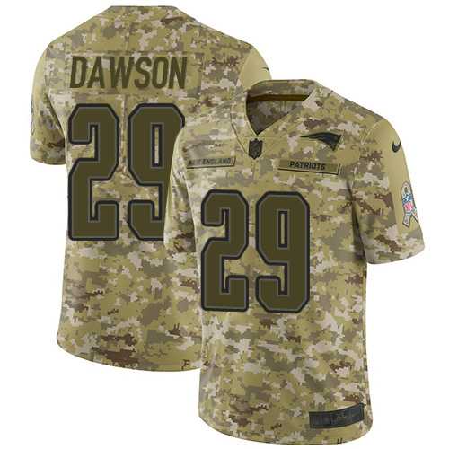 Youth Nike New England Patriots #29 Duke Dawson Camo Stitched NFL Limited 2018 Salute to Service Jersey