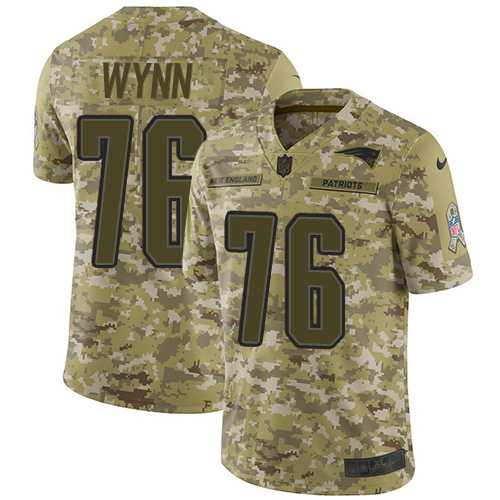 Youth Nike New England Patriots #76 Isaiah Wynn Camo Stitched NFL Limited 2018 Salute to Service Jersey