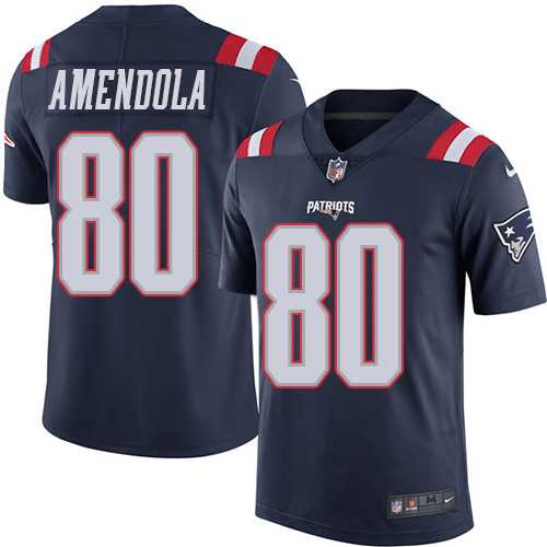 Youth Nike New England Patriots #80 Danny Amendola Navy Blue Stitched NFL Limited Rush Jersey