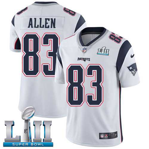 Youth Nike New England Patriots #83 Dwayne Allen White Super Bowl LII Stitched NFL Vapor Untouchable Limited Jersey