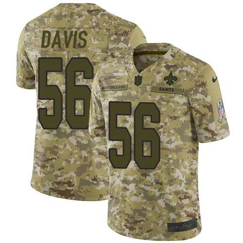 Youth Nike New Orleans Saints #56 DeMario Davis Camo Stitched NFL Limited 2018 Salute to Service Jersey